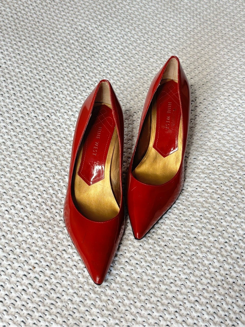 Nine West Red Patent Pointed Toe Pumps